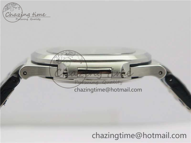 Nautilus 5711 PPF 1:1 Best Edition White Textured Dial on Leather Strap 324CS V4