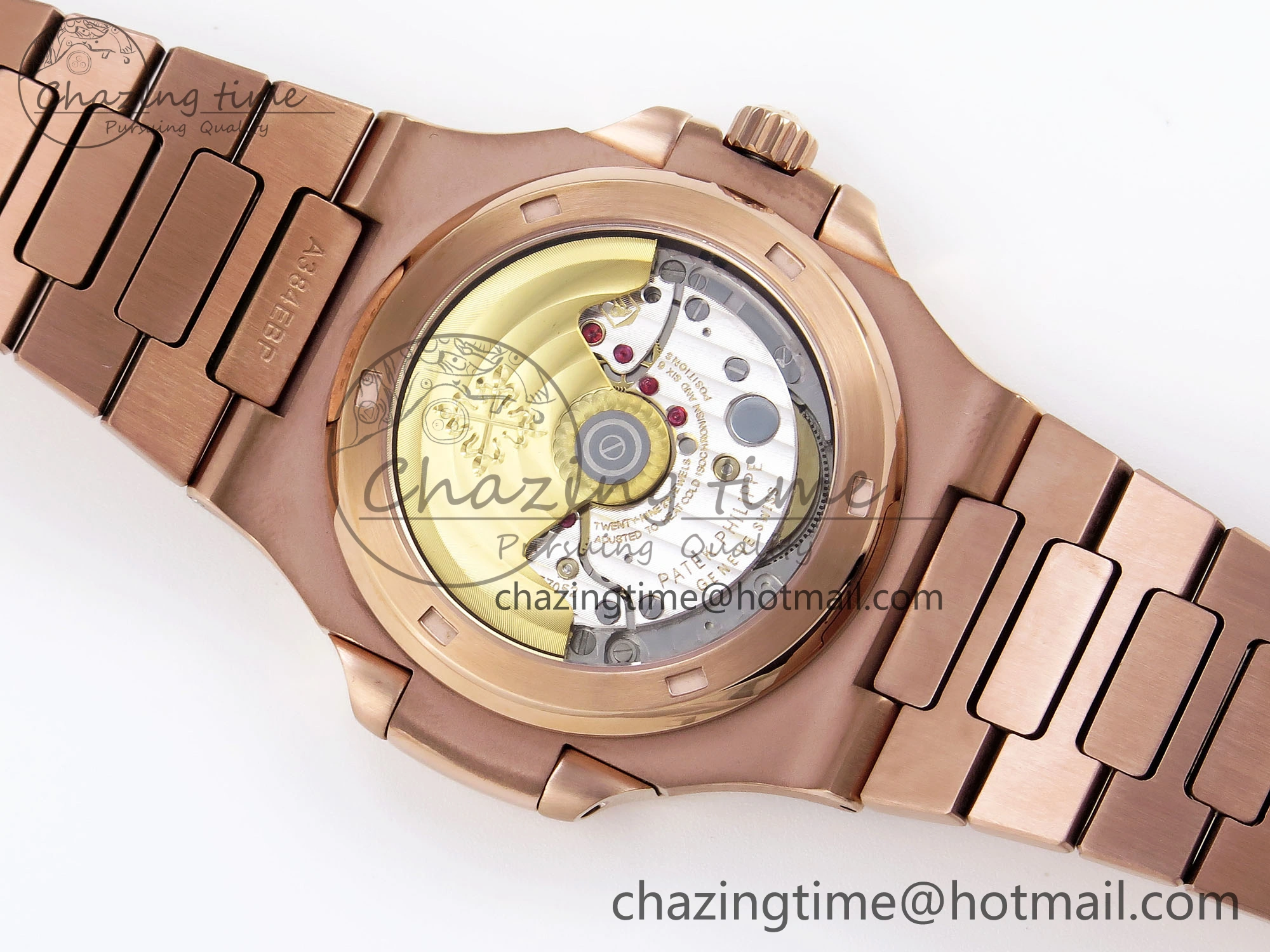 Nautilus 5711 RG GPF 1:1 Best Edition Gray Dial Purple Diamonds Bezel on RG Bracelet 324CS