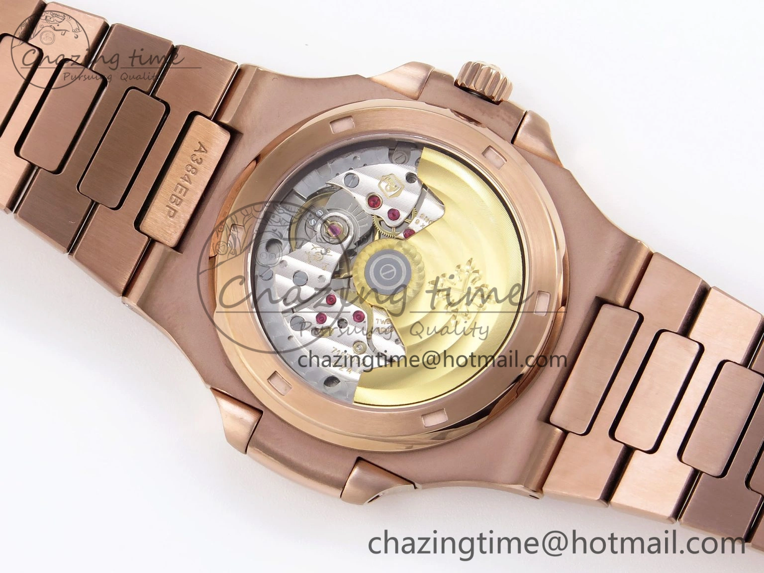 Nautilus 5711 RG GPF 1:1 Best Edition Gray Dial Purple Diamonds Bezel on RG Bracelet 324CS