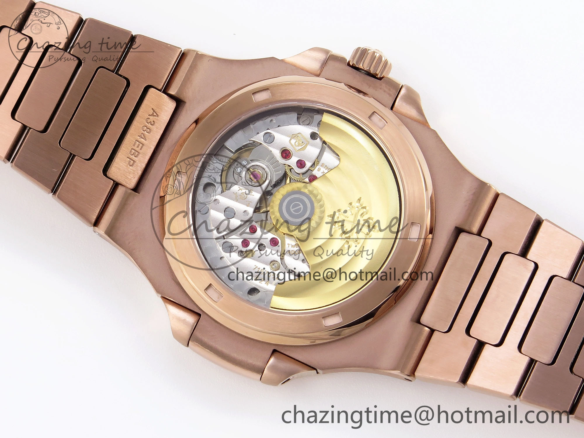 Nautilus 5711 RG GPF 1:1 Best Edition Gray Dial Purple Diamonds Bezel on RG Bracelet 324CS