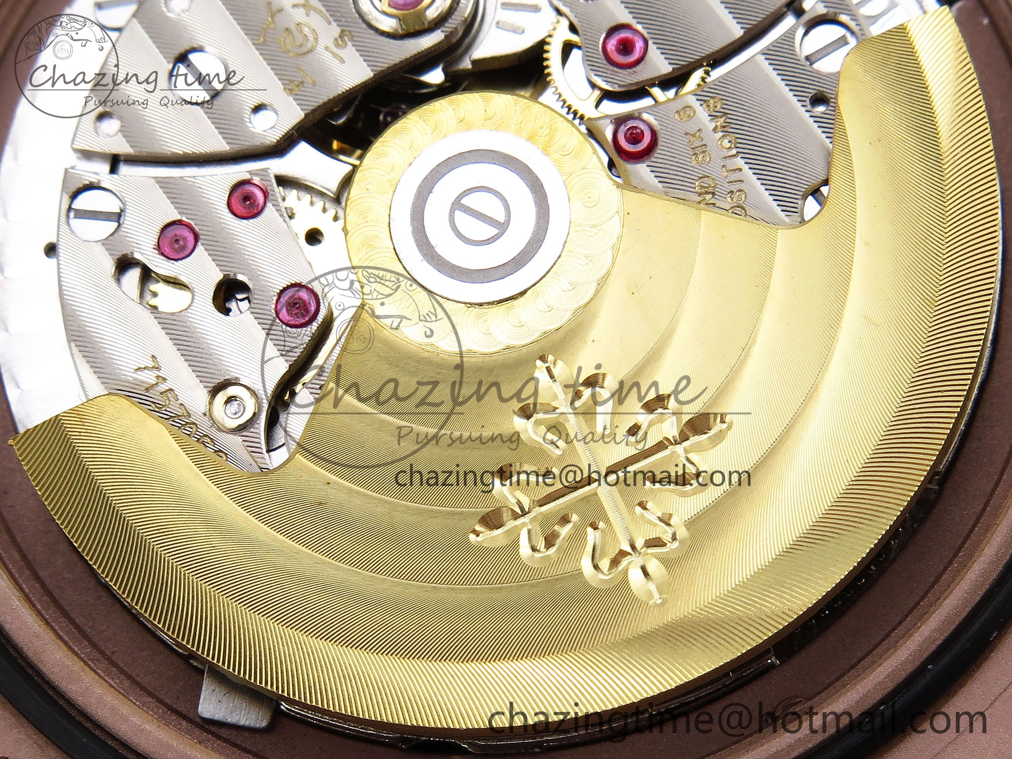 Nautilus 5711 RG GPF 1:1 Best Edition Gray Dial Purple Diamonds Bezel on RG Bracelet 324CS