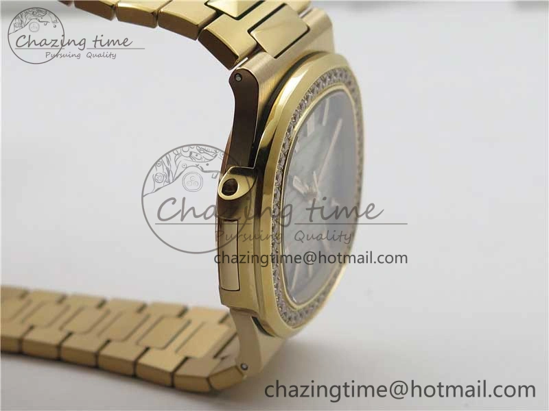 Nautilus 5711 RG PPF 1:1 Best Edition Gray Dial Diamonds Bezel on RG Bracelet 324CS (Free box) V4