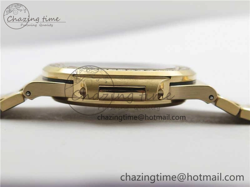 Nautilus 5711 RG PPF 1:1 Best Edition White Dial Diamonds Bezel on RG Bracelet 324CS (Free box) V4