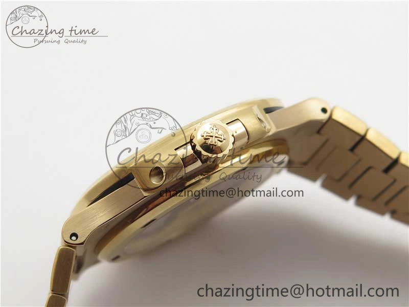 Nautilus 5711 RG PPF 1:1 Best Edition White Dial Diamonds Bezel on RG Bracelet 324CS (Free box) V4