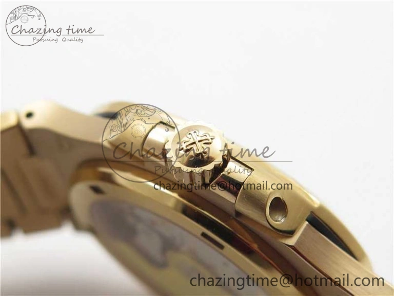 Nautilus 5711 RG PPF 1:1 Best Edition White Dial Diamonds Bezel on RG Bracelet 324CS (Free box) V4