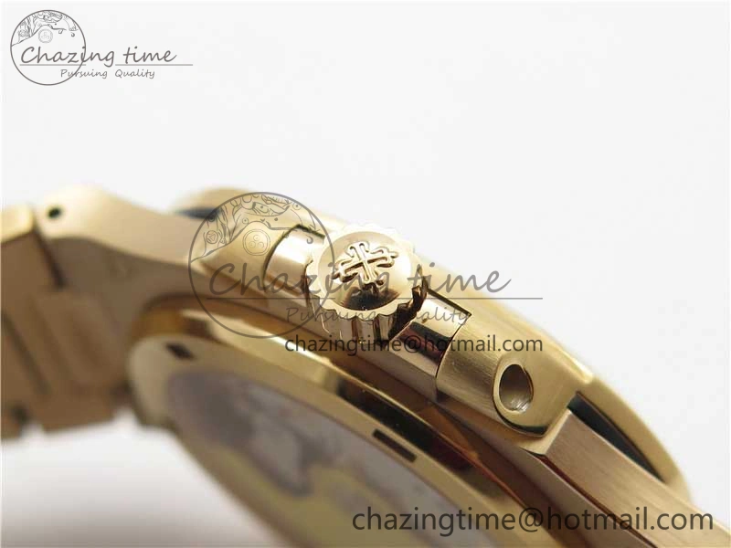 Nautilus 5711 RG PPF 1:1 Best Edition White Dial Diamonds Bezel on RG Bracelet 324CS (Free box) V4