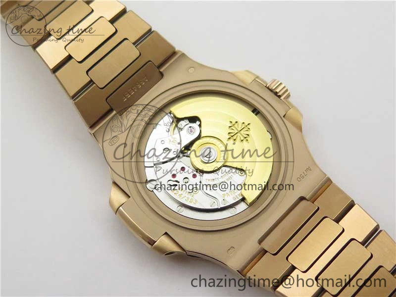Nautilus 5711 RG PPF 1:1 Best Edition White Dial Diamonds Bezel on RG Bracelet 324CS (Free box) V4