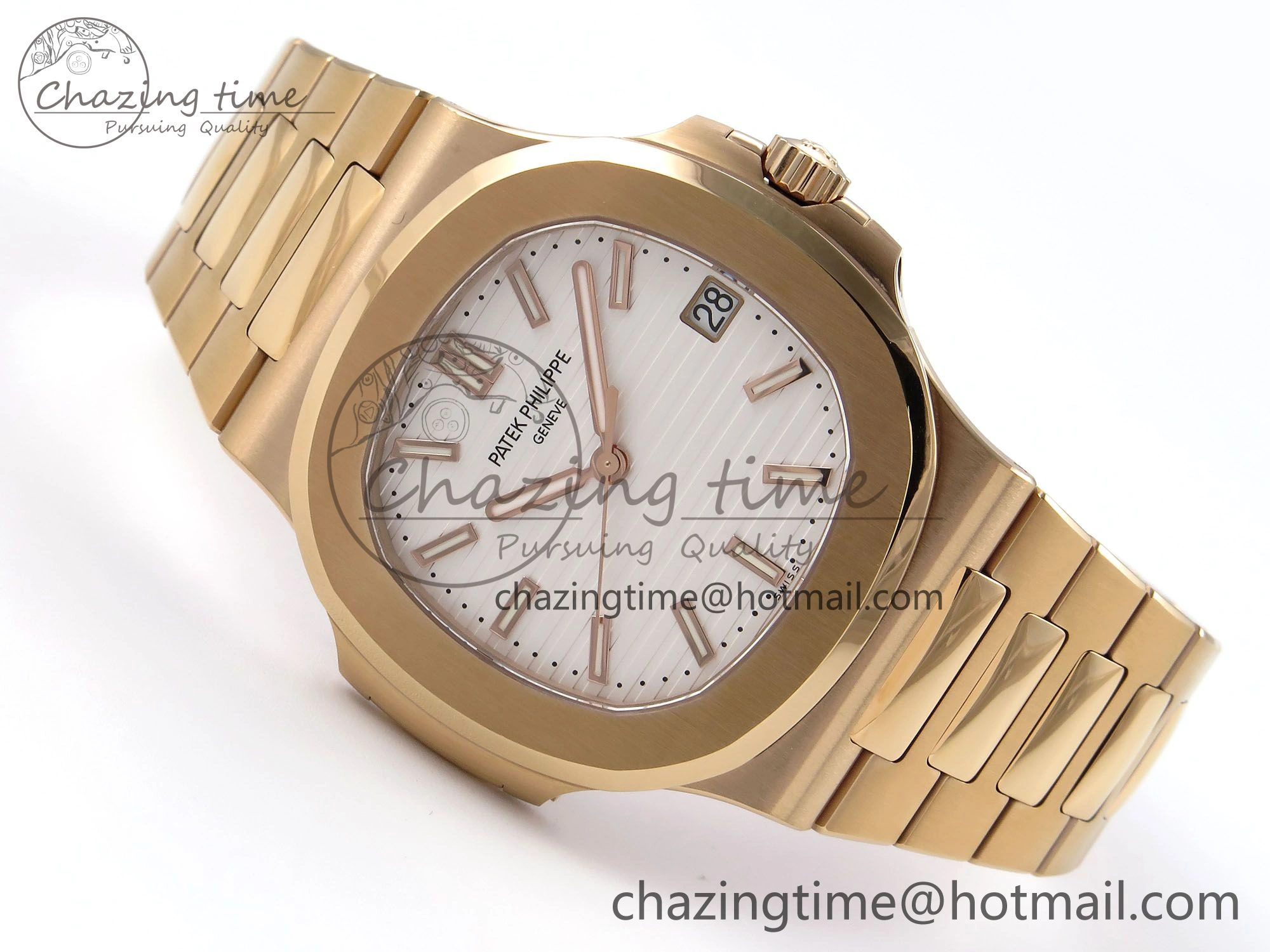 Nautilus 5711 RG PPF 1:1 Best Edition White Dial on RG Bracelet A330