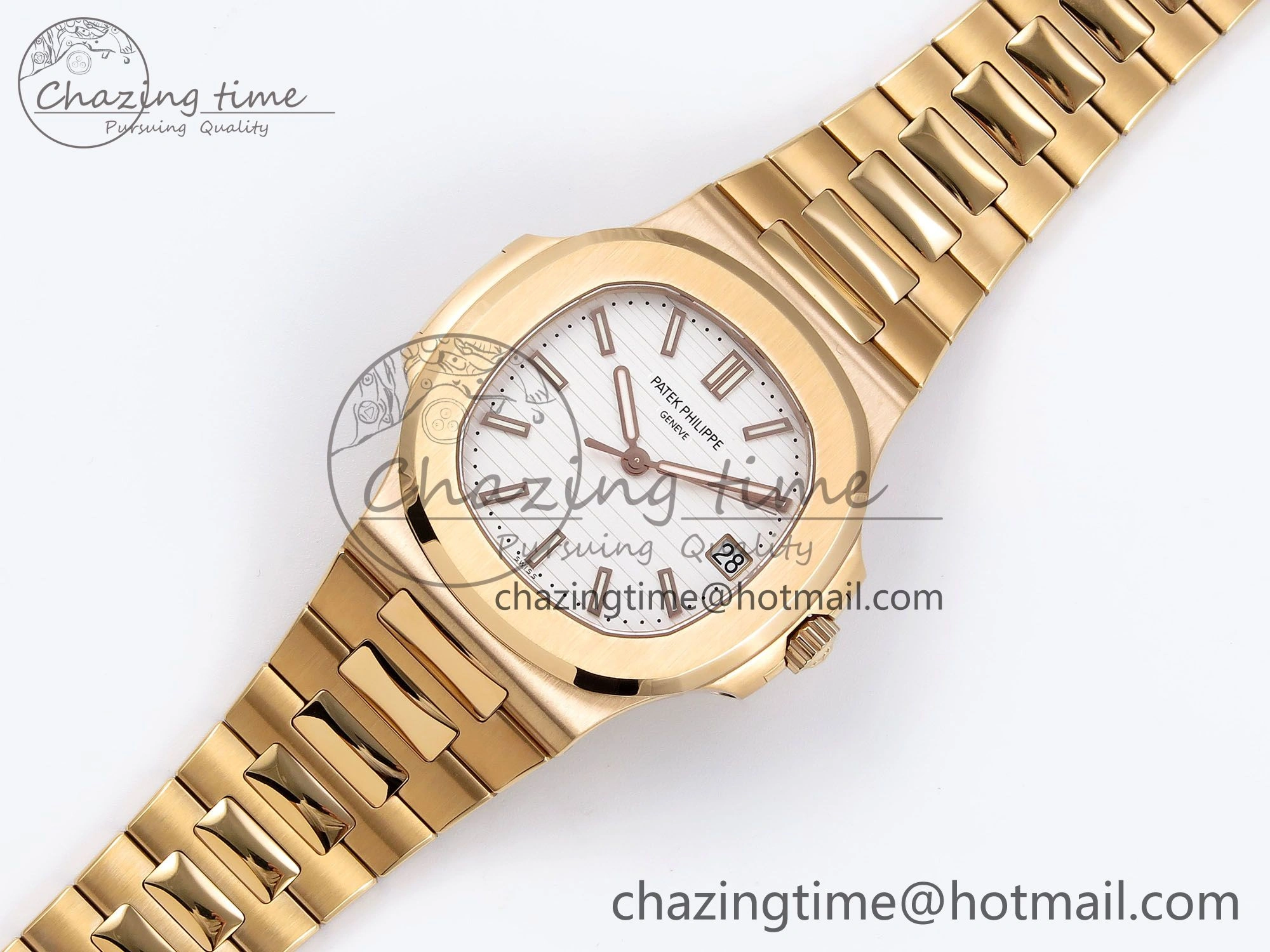 Nautilus 5711 RG PPF 1:1 Best Edition White Dial on RG Bracelet A330