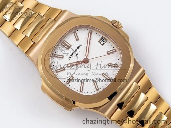 Nautilus 5711 RG PPF 1:1 Best Edition White Dial on RG Bracelet A330