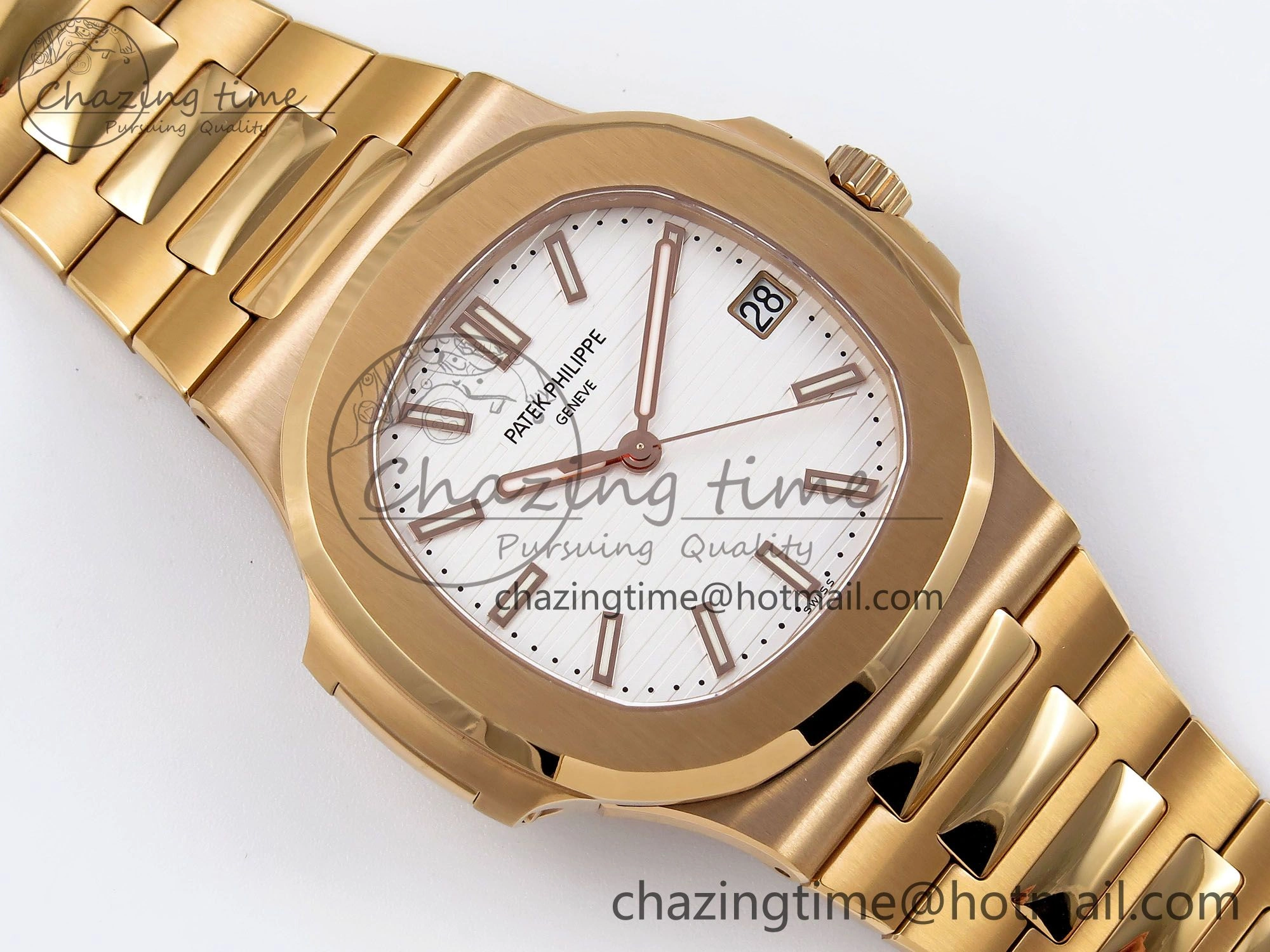 Nautilus 5711 RG PPF 1:1 Best Edition White Dial on RG Bracelet A330