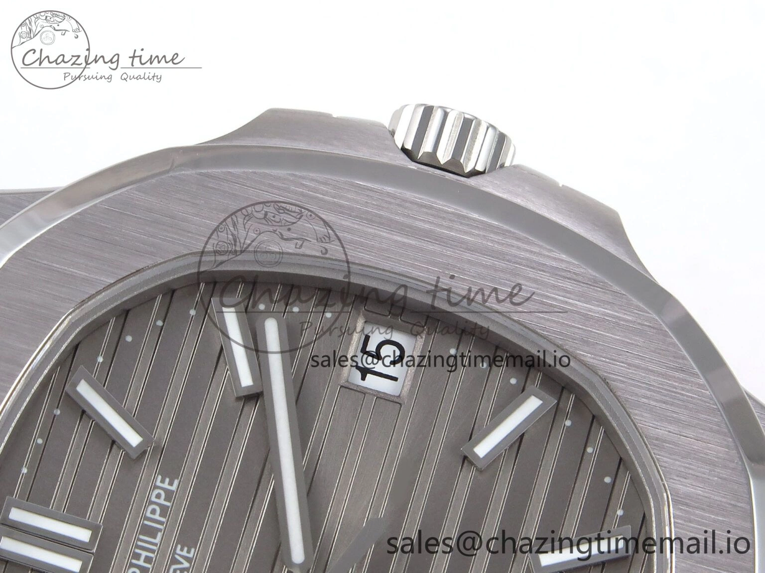 Nautilus 5711 SS 3KF 1:1 Best Edition Gray Textured Dial on Black Leather Strap A324 Super Clone V2