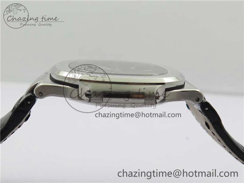 Nautilus 5711 SS 3KF 1:1 Best Edition Gray Textured Dial on Black Leather Strap A324 Super Clone V2