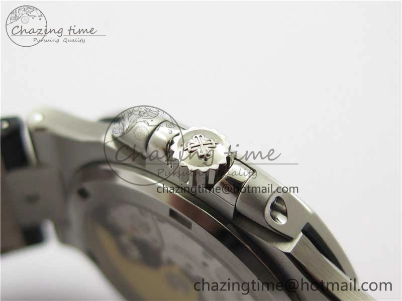 Nautilus 5711 SS 3KF 1:1 Best Edition Gray Textured Dial on Black Leather Strap A324 Super Clone V2