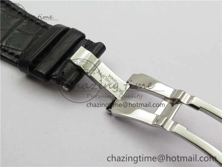 Nautilus 5711 SS 3KF 1:1 Best Edition Gray Textured Dial on Black Leather Strap A324 Super Clone V2