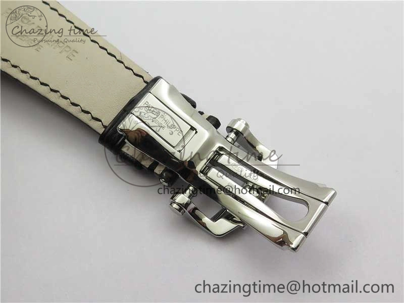 Nautilus 5711 SS 3KF 1:1 Best Edition Gray Textured Dial on Black Leather Strap A324 Super Clone V2