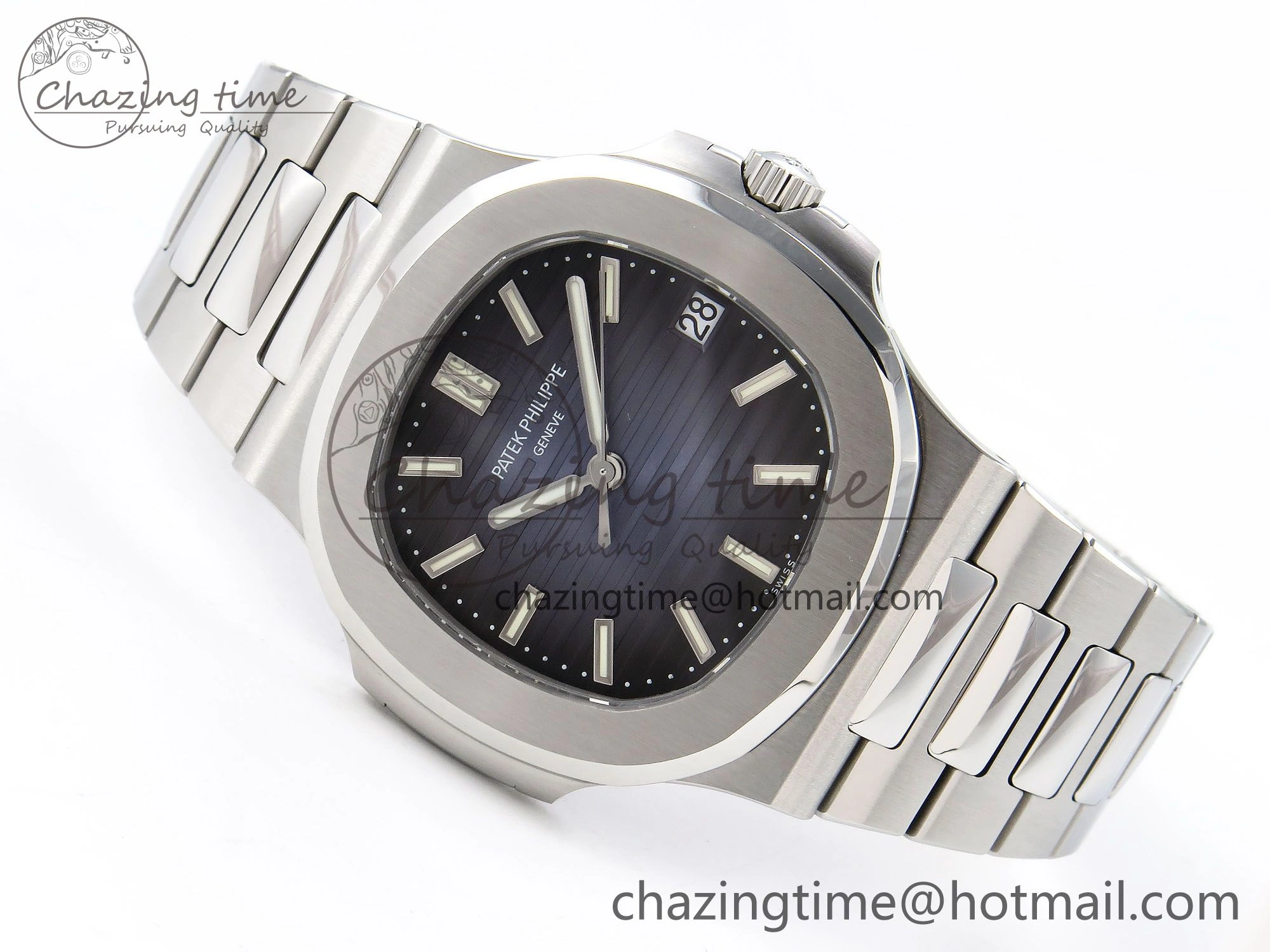 Nautilus 5711 1A-010 PPF 1:1 Best Edition Blue Textured Dial on SS Bracelet Super Clone 26-330 V5