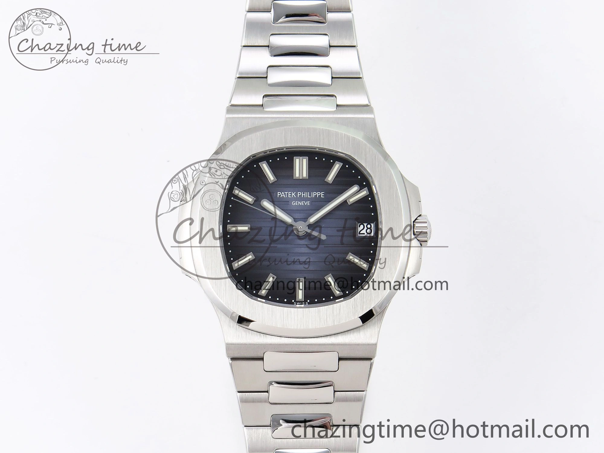 Nautilus 5711 1A-010 PPF 1:1 Best Edition Blue Textured Dial on SS Bracelet Super Clone 26-330 V5