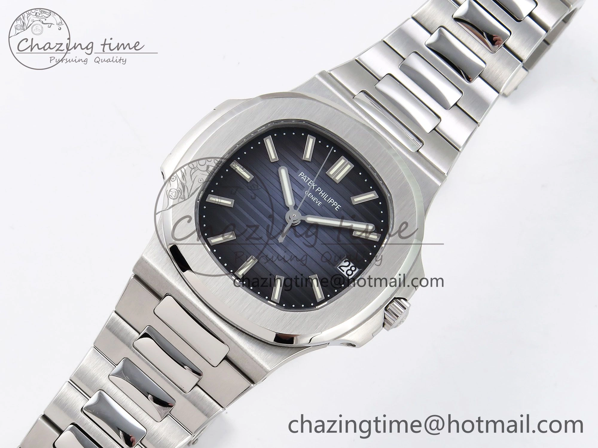 Nautilus 5711 1A-010 PPF 1:1 Best Edition Blue Textured Dial on SS Bracelet Super Clone 26-330 V5