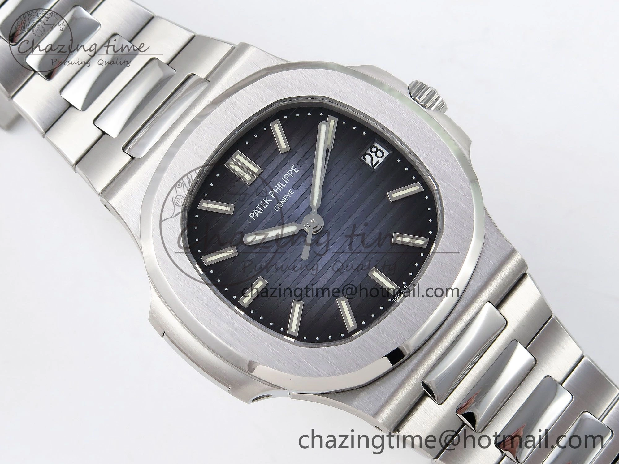 Nautilus 5711 1A-010 PPF 1:1 Best Edition Blue Textured Dial on SS Bracelet Super Clone 26-330 V5