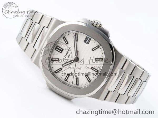Nautilus 5711 1A-011 PPF 1:1 Best Edition White Textured Dial on SS Bracelet Super Clone 26-330 V5