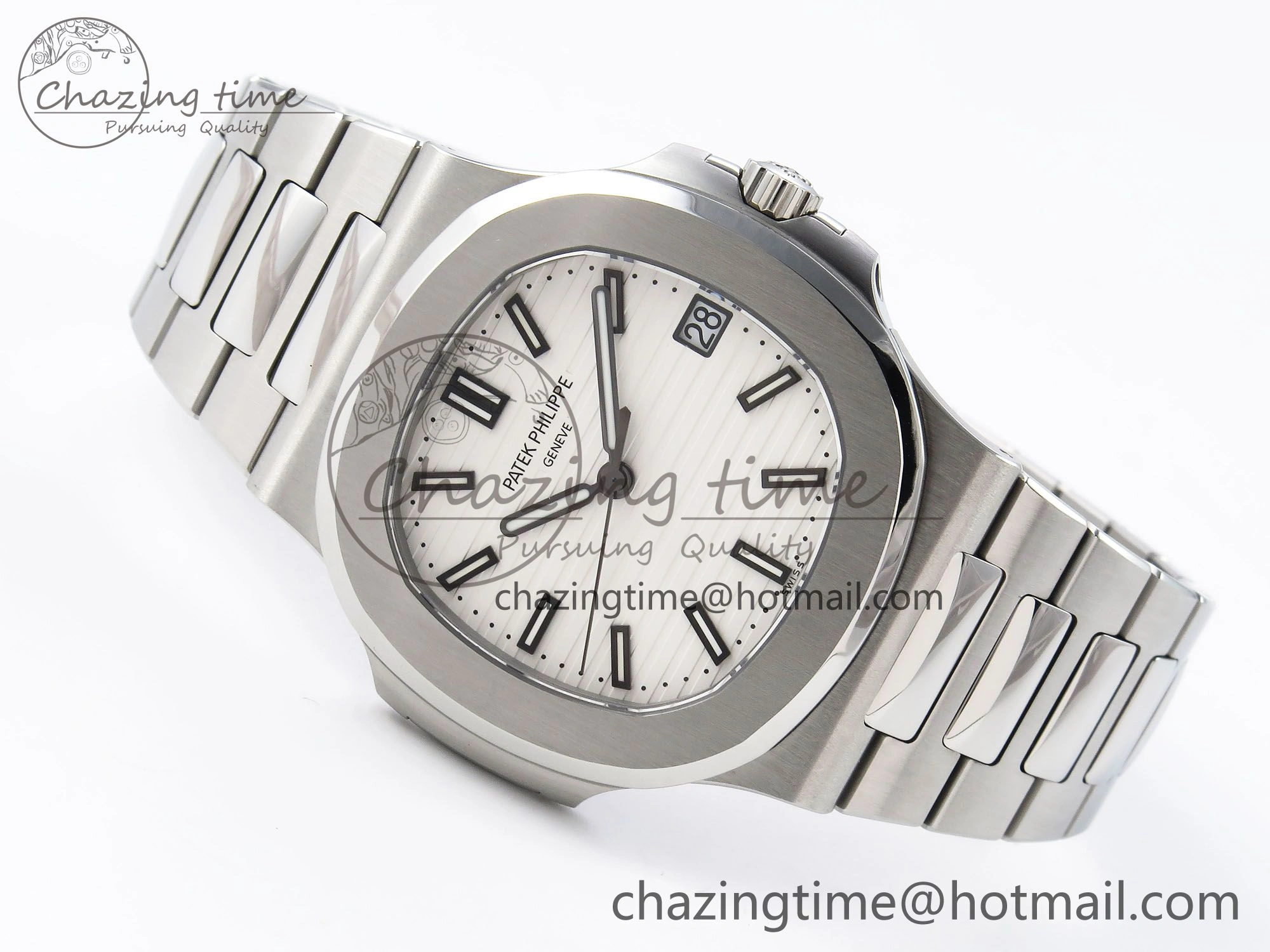 Nautilus 5711 1A-011 PPF 1:1 Best Edition White Textured Dial on SS Bracelet Super Clone 26-330 V5