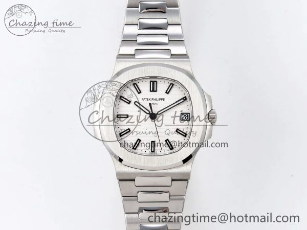 Nautilus 5711 1A-011 PPF 1:1 Best Edition White Textured Dial on SS Bracelet Super Clone 26-330 V5