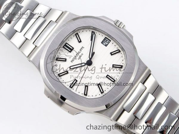 Nautilus 5711 1A-011 PPF 1:1 Best Edition White Textured Dial on SS Bracelet Super Clone 26-330 V5