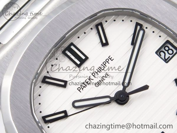 Nautilus 5711 1A-011 PPF 1:1 Best Edition White Textured Dial on SS Bracelet Super Clone 26-330 V5