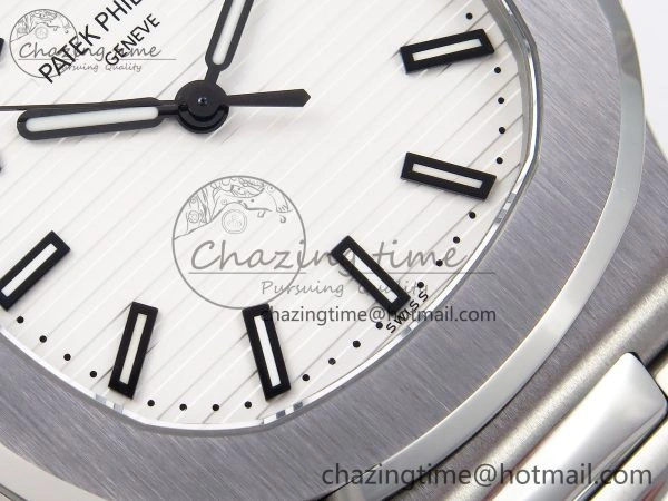 Nautilus 5711 1A-011 PPF 1:1 Best Edition White Textured Dial on SS Bracelet Super Clone 26-330 V5