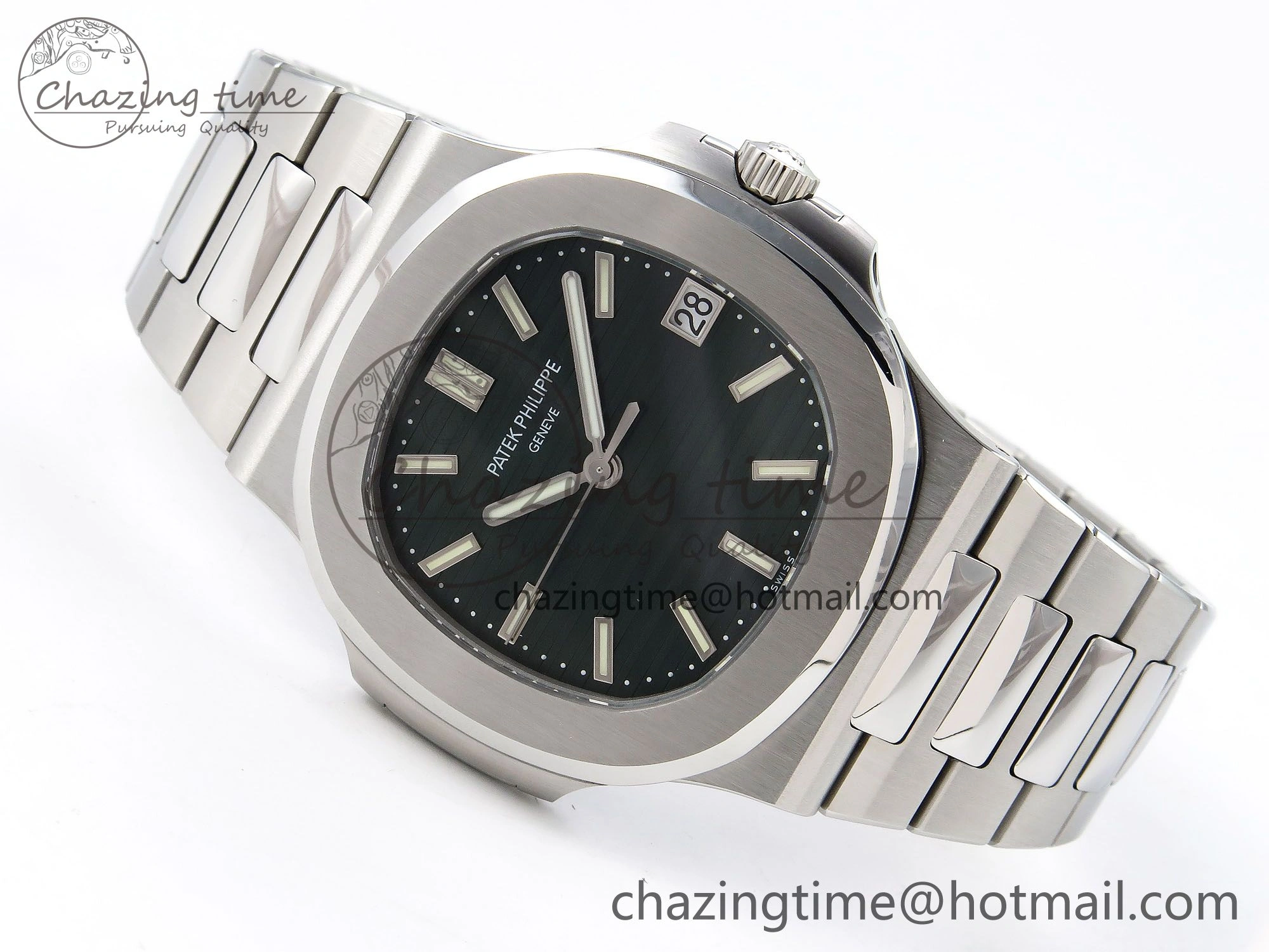 Nautilus 5711 1A-014 PPF 1:1 Best Edition Green Textured Dial on SS Bracelet Super Clone 26-330 V5