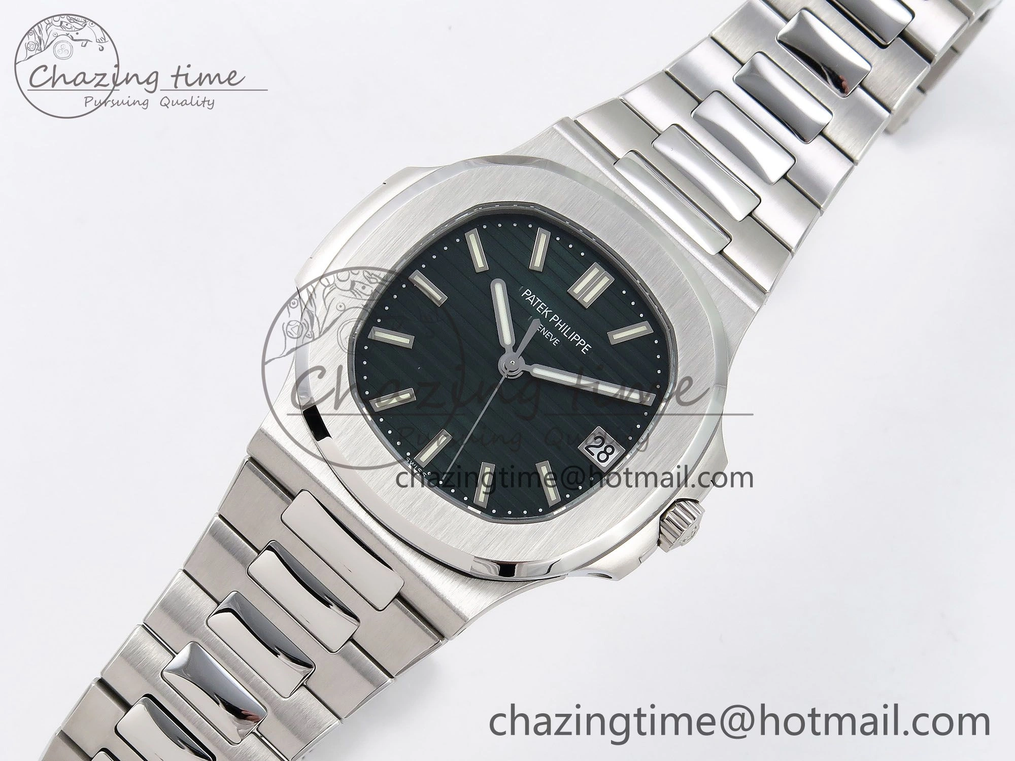 Nautilus 5711 1A-014 PPF 1:1 Best Edition Green Textured Dial on SS Bracelet Super Clone 26-330 V5