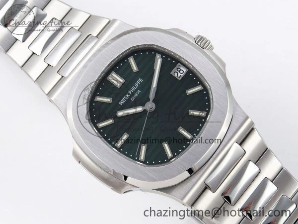 Nautilus 5711 1A-014 PPF 1:1 Best Edition Green Textured Dial on SS Bracelet Super Clone 26-330 V5