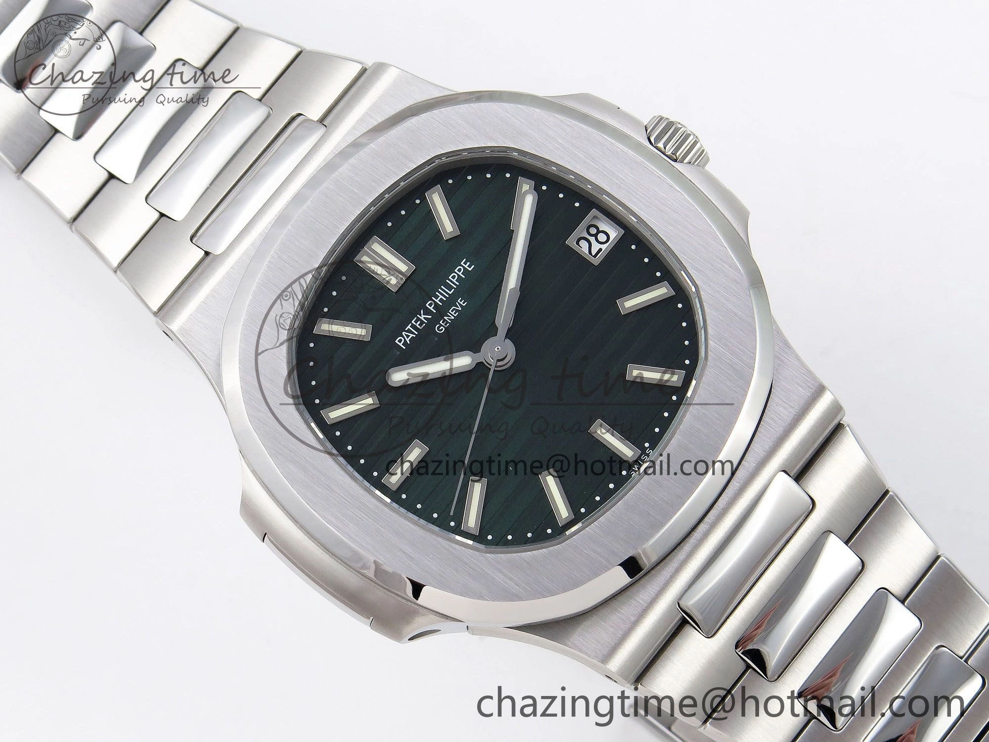Nautilus 5711 1A-014 PPF 1:1 Best Edition Green Textured Dial on SS Bracelet Super Clone 26-330 V5