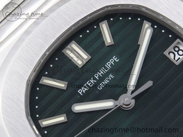 Nautilus 5711 1A-014 PPF 1:1 Best Edition Green Textured Dial on SS Bracelet Super Clone 26-330 V5