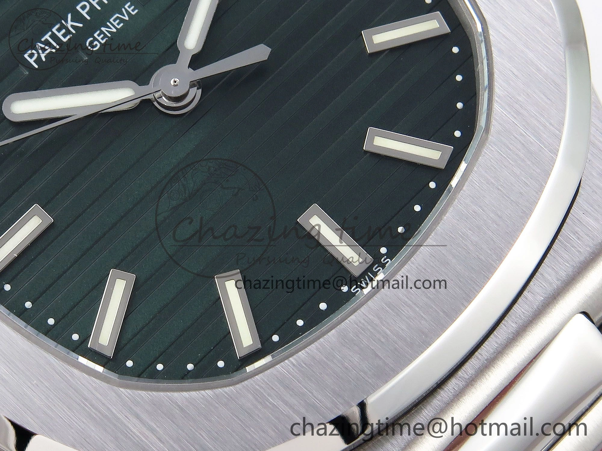 Nautilus 5711 1A-014 PPF 1:1 Best Edition Green Textured Dial on SS Bracelet Super Clone 26-330 V5