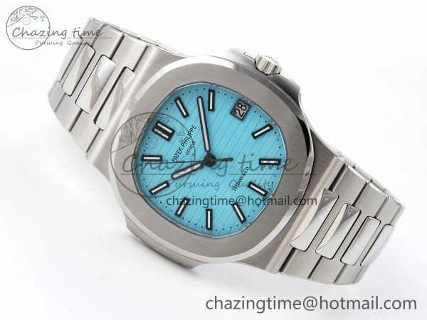 Nautilus 5711 1A-018 PPF 1:1 Best Edition Tiffany Blue Textured Dial on SS Bracelet Super Clone 26-330 V5