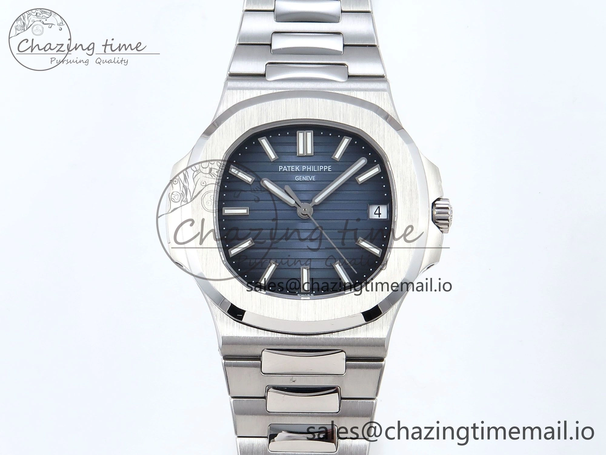 Nautilus 5711 1A 3KF 1:1 Best Edition Blue Textured Dial on SS Bracelet A324 Super Clone V2