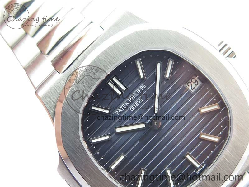 Nautilus 5711 1A 3KF 1:1 Best Edition Blue Textured Dial on SS Bracelet A324 Super Clone V2