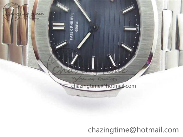 Nautilus 5711 1A 3KF 1:1 Best Edition Blue Textured Dial on SS Bracelet A324 Super Clone V2