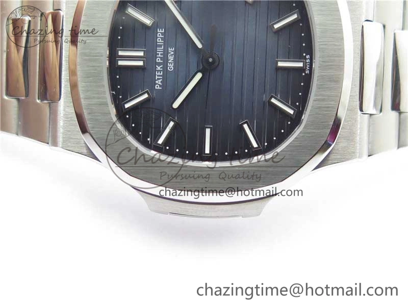 Nautilus 5711 1A 3KF 1:1 Best Edition Blue Textured Dial on SS Bracelet A324 Super Clone V2