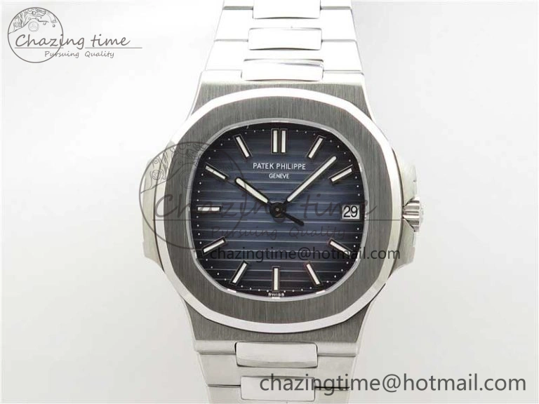 Nautilus 5711 1A 3KF 1:1 Best Edition Blue Textured Dial on SS Bracelet A324 Super Clone V2