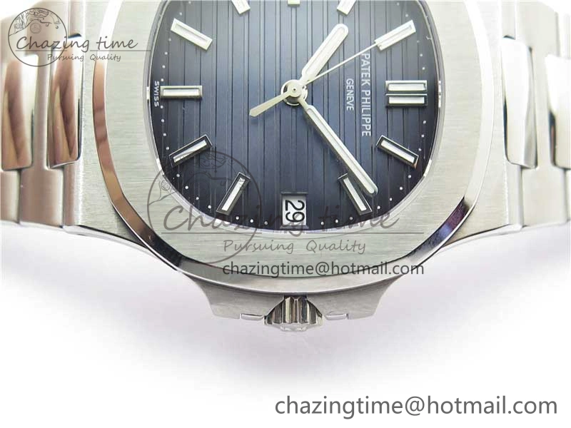 Nautilus 5711 1A 3KF 1:1 Best Edition Blue Textured Dial on SS Bracelet A324 Super Clone V2