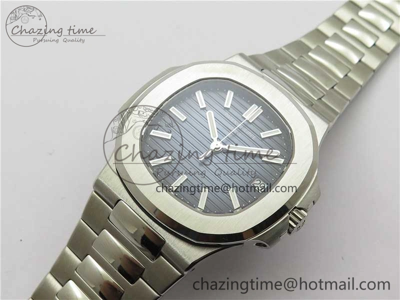 Nautilus 5711 1A 3KF 1:1 Best Edition Blue Textured Dial on SS Bracelet A324 Super Clone V2