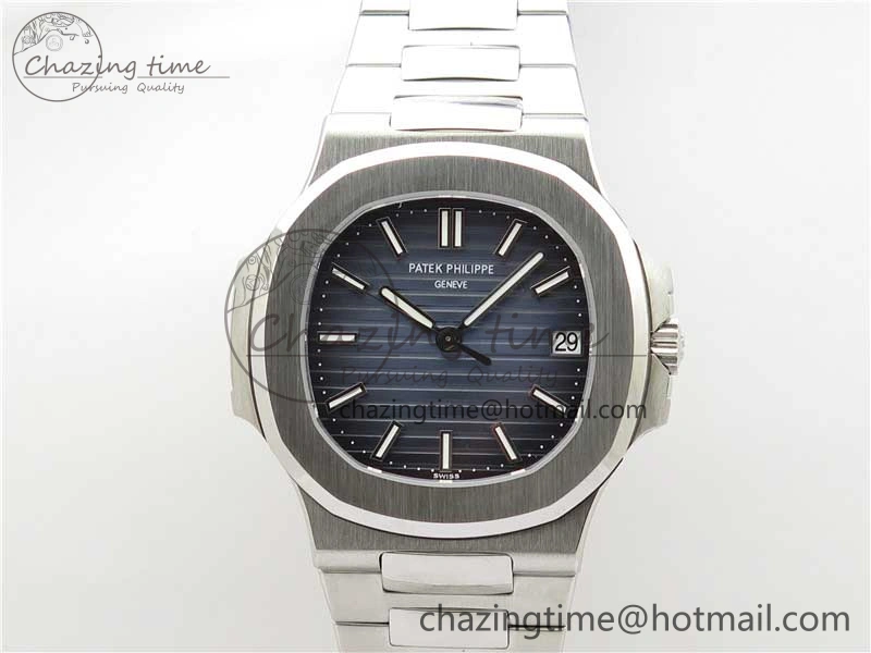 Nautilus 5711 1A 3KF 1:1 Best Edition Blue Textured Dial on SS Bracelet A324 Super Clone V2