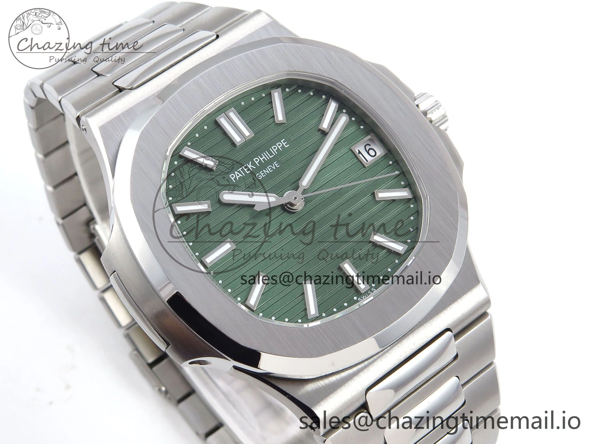 Nautilus 5711 1A 3KF 1:1 Best Edition Green Dial on SS Bracelet A324 Super Clone V2