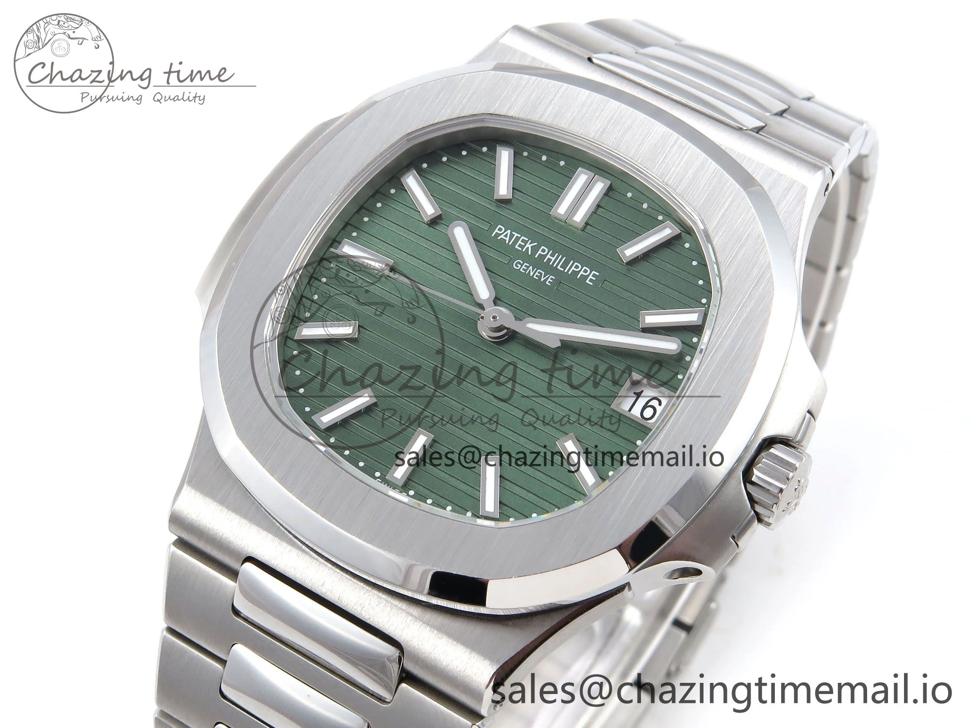 Nautilus 5711 1A 3KF 1:1 Best Edition Green Dial on SS Bracelet A324 Super Clone V2