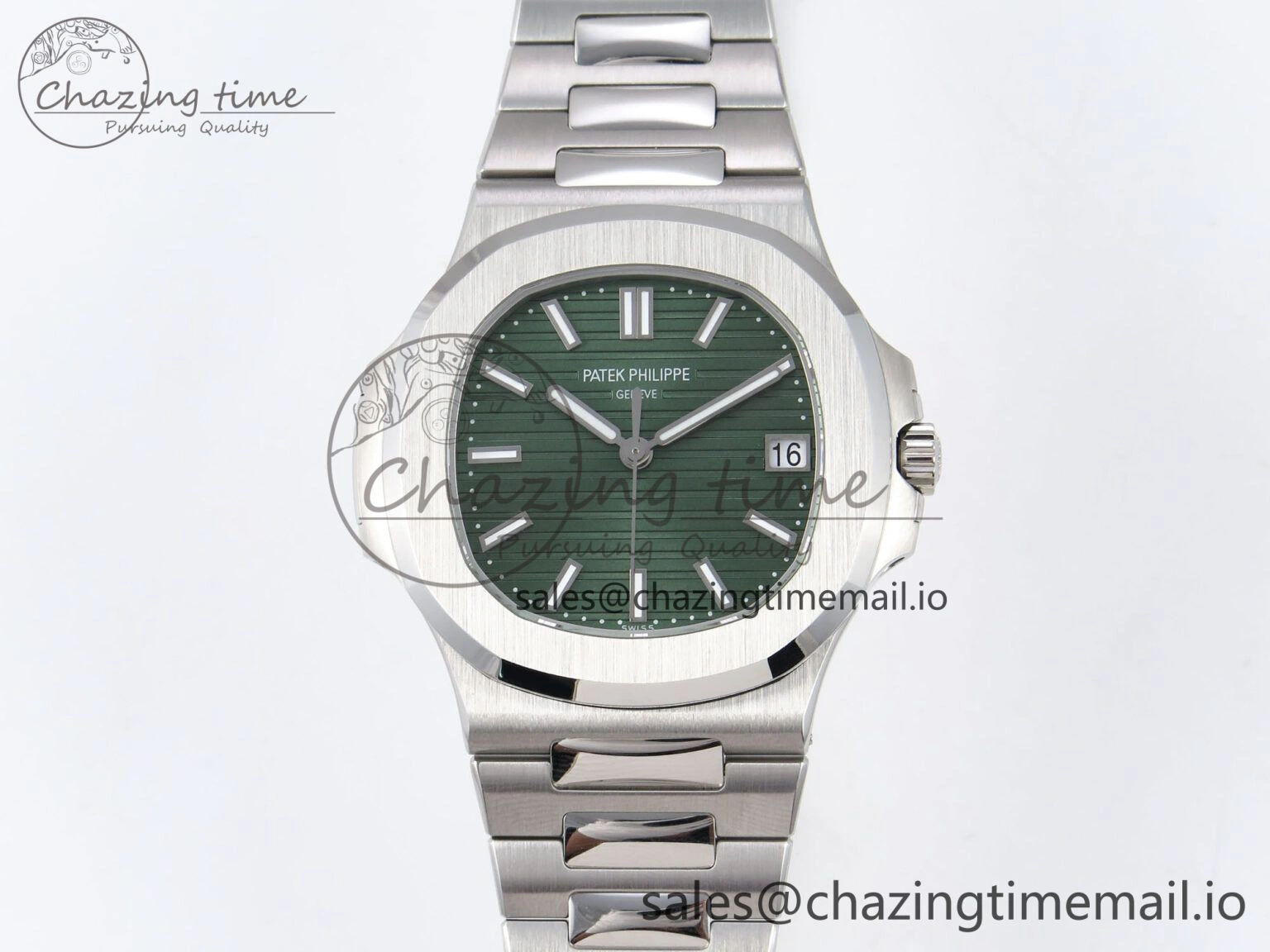 Nautilus 5711 1A 3KF 1:1 Best Edition Green Dial on SS Bracelet A324 Super Clone V2
