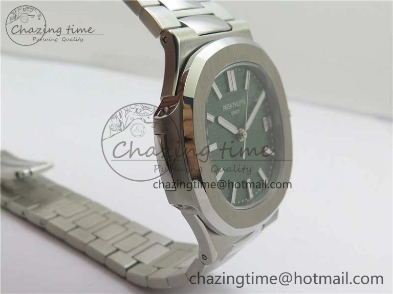 Nautilus 5711 1A 3KF 1:1 Best Edition Green Textured Dial on SS Bracelet A324 Super Clone V2