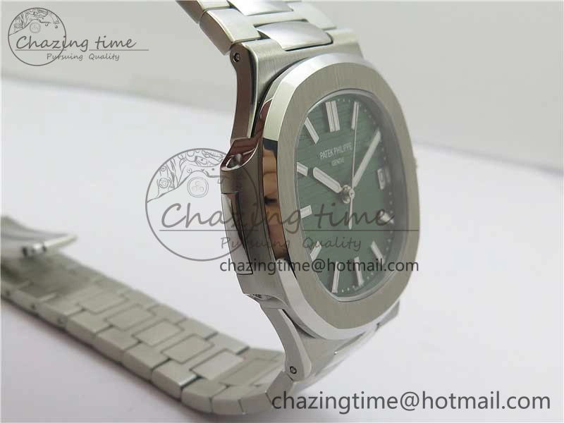 Nautilus 5711 1A 3KF 1:1 Best Edition Green Textured Dial on SS Bracelet A324 Super Clone V2